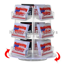 Book Store Greeting Card Wholesale Racks Cheap Countertop Acrylic Holders Rotating Gift Card Display